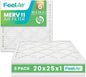 20x25x1 Air Filter – 6 Pack, MERV 11 Pleated HVAC & Furnace Filter, by Feelair