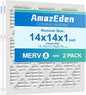 14x14x1 Air Filter 2 Pack AC Furnace Air Filters 14x14 Pleated Dust Defense Air by AmazEden