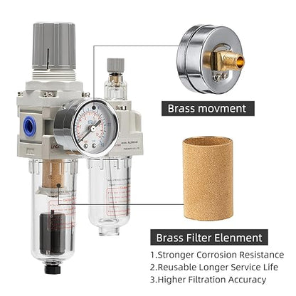 Air Pressure Regulator with Pressure Gauge, Water Separator - Image 4
