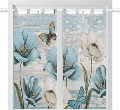 Spring Floral Bedroom Curtains 72 Inch Length, Window Curtains Tab Top by Unknown