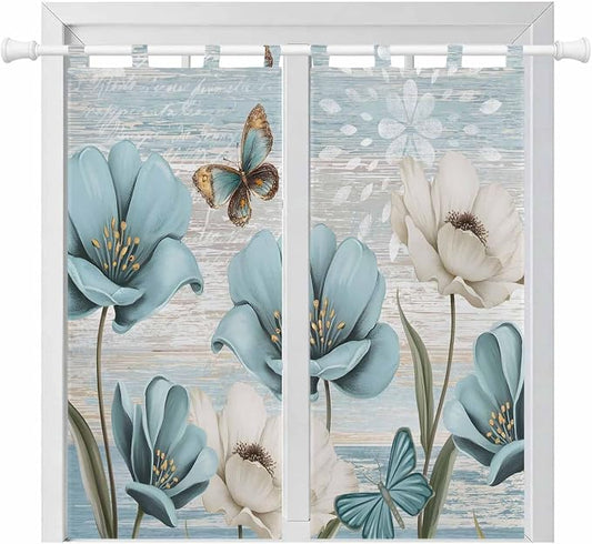 Spring Floral Bedroom Curtains 72 Inch Length, Window Curtains Tab Top by Unknown