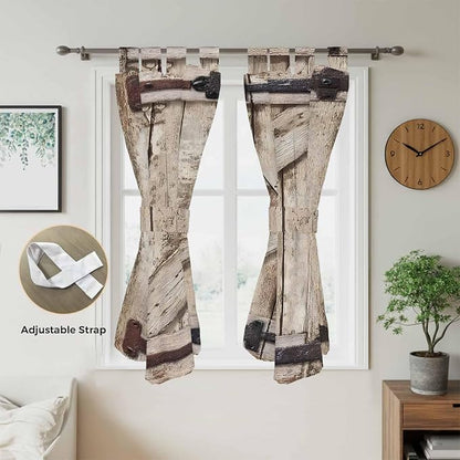 Farmhouse Wood Grain Living Room Curtains 84 Inch Length, Window Curtains Tab - Image 5
