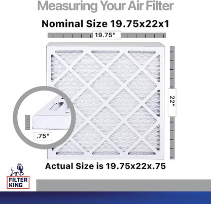 Filter King 19.75x22x1 Air Filter | 4-PACK | Carbon MERV 8 HVAC Pleated A/C - Image 2