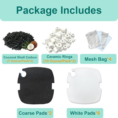 16 Packs Aquarium Filter Media Kit Compatible - Image 3