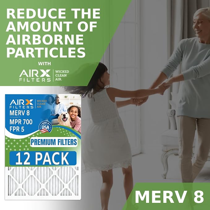 24x24x1 Air Filter MERV 8 Rating, 12 Pack of Furnace Filters Comparable to MPR - Image 4