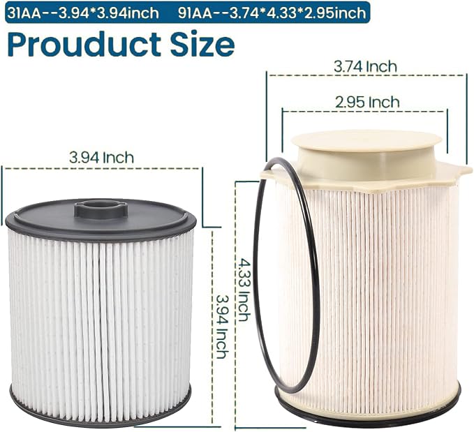6.7L Cummins Diesel Fuel Filter Fuel Water Separator Set - Image 3