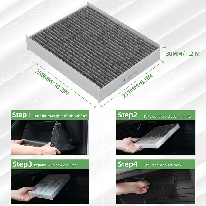 CF12150 Cabin Air Filter With Activated Carbon Compatible with 2015 2016 2017 - Image 7