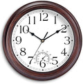 KECYET 10 Inch Outdoor Wall Clock with Thermometers, Vintage Silent Wall Clocks Battery Operated, Retro Non-Ticking Clock Decorative for Living Room, Patio, Kitchen, Office, Bathroom, Bedroom(Bronze)
