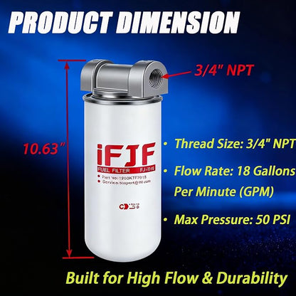 iFJF 1200KTF7018 Fuel Filter Spin-on Particulate Replacement - Image 3