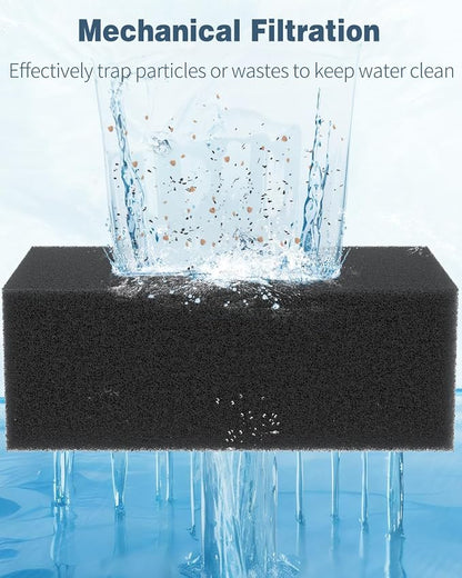 Pawfly 2 Pack Aquarium Filter Sponge Pad Hydroponics Black Foam Floss - Image 5