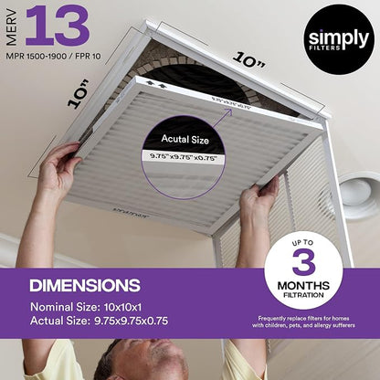 Simply 10x10x1 Air Filter, Merv 13, 6 Pack, - Image 2
