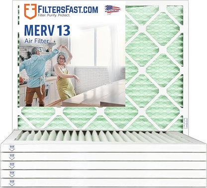 Filters Fast 10x25x1 Air Filter Merv 13, Made in the USA, Actual Size: 9.75" x by FiltersFast