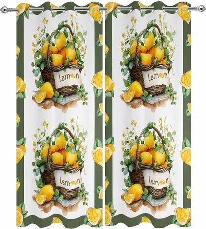Lemon Outdoor Curtains for Patio Lemons Baskets Summer Tropical Plant - Image 9