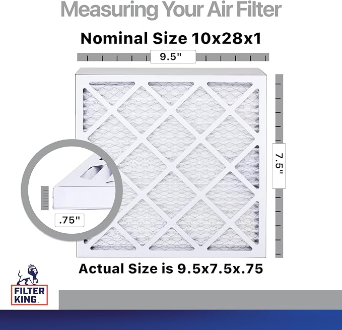 Filter King 10x28x1 Air Filter | 4-PACK | Carbon MERV 8 HVAC Pleated A/C - Image 2