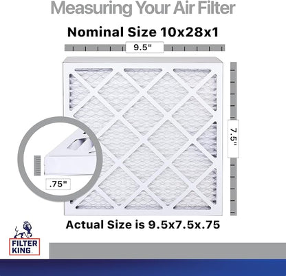 Filter King 10x28x1 Air Filter | 4-PACK | Carbon MERV 8 HVAC Pleated A/C - Image 2