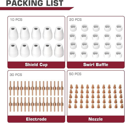 ARCCAPTAIN 110PCS PT31 Plasma Cutting Consumables Fit CUT-45 CUT-50 CT-312 - Image 2