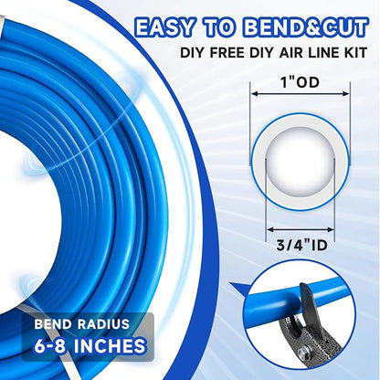 Compressed Air Line Kit, 3/4" x 50' 120’&200'&300' HDPE-Aluminum-HDPE Piping - Image 3