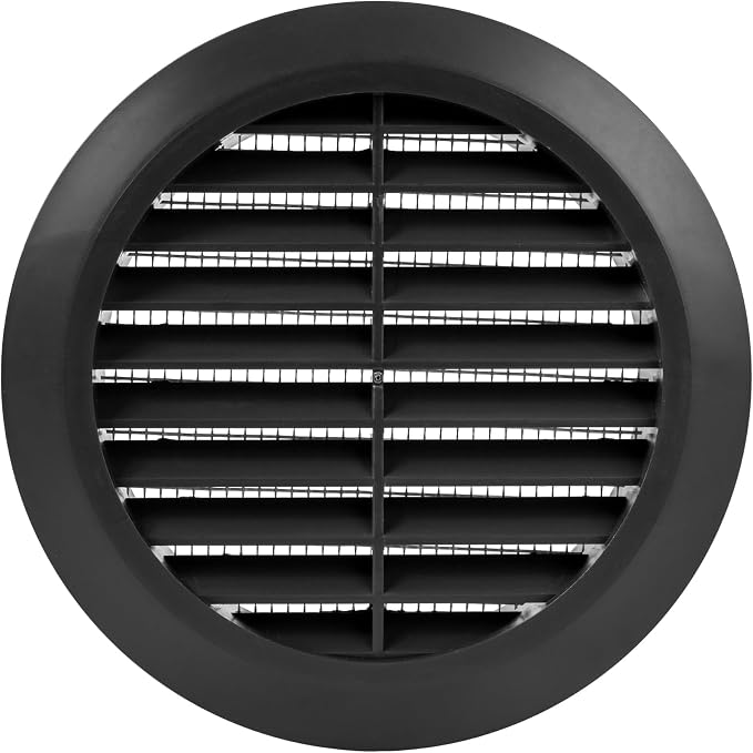 Black 4" Inch Round Ventilation Grille by Unknown