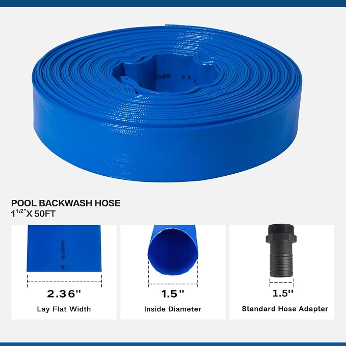 Eastrans 1 1/2 in x 50 ft Pool Backwash Hose Kit - Image 4