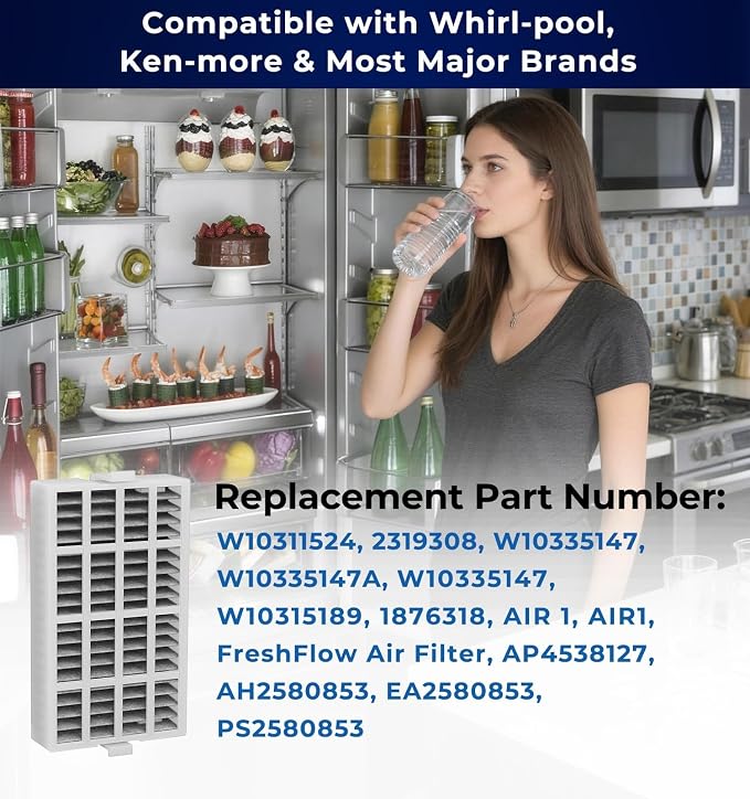 3 PACK W10311524 Refrigerator Air Filter Replacement Compatible - Image 7