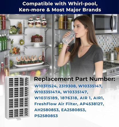 4 PACK W10311524 Refrigerator Air Filter Replacement Compatible - Image 7