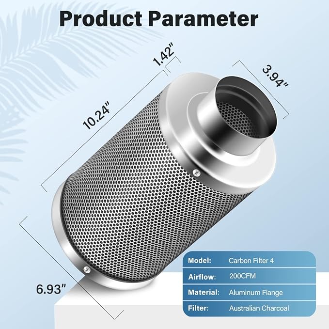 iPower 4 Inch Air Carbon Filter Smellines Control - Image 2