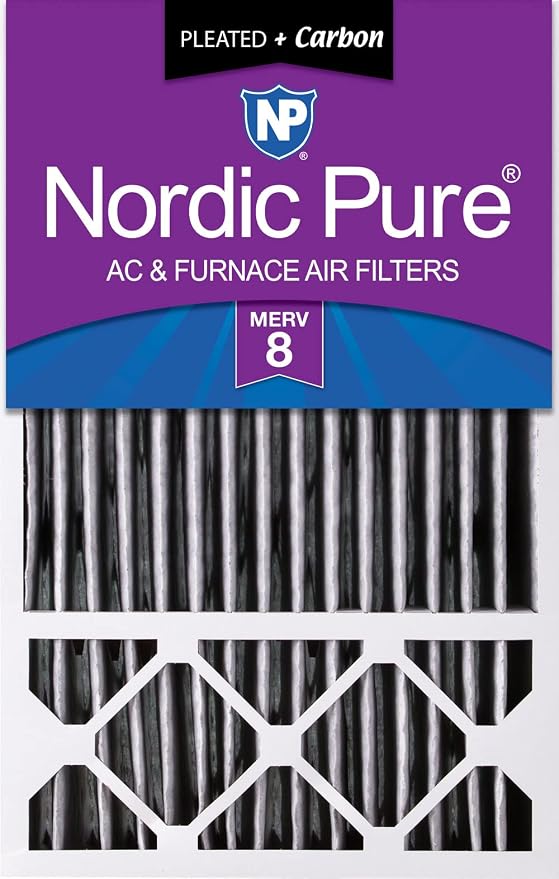 Nordic Pure 16x25x5 Honeywell Replacement Air Filters MERV 8 Plus Carbon 1 Pack by NordicPure