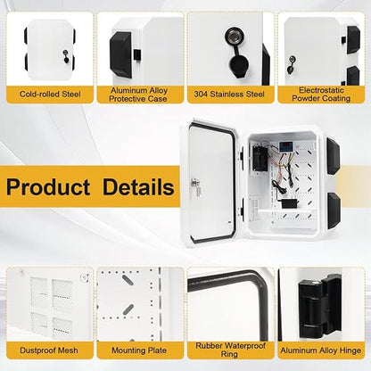 Outdoor Electrical Box with Key Lock, 12V Cooling Fan & Temperature Controller - Image 4