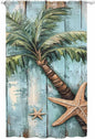 Sheer Curtains 84 Inches Long, Coastal Blue Green Tree Semi Sheer Curtains by Unknown