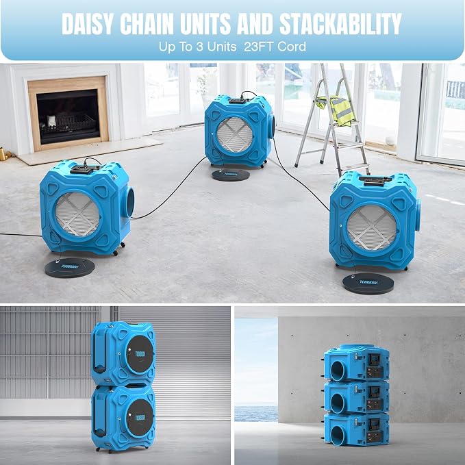 Air Scrubber with 3-Stage Filtration, 750CFM HEPA Air Scrubber Negative Air - Image 5