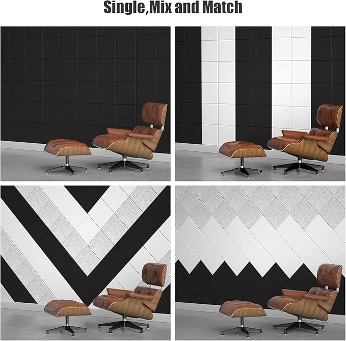 Sonicism 22 Pack Acoustic Wall Panels with Self-Adhesive, 12" X 12" X 0.4" Sound Proof Foam Panels, Decorative Soundproof Wall Panels, Sound Proof Absorbing Tiles for Home & Offices, White