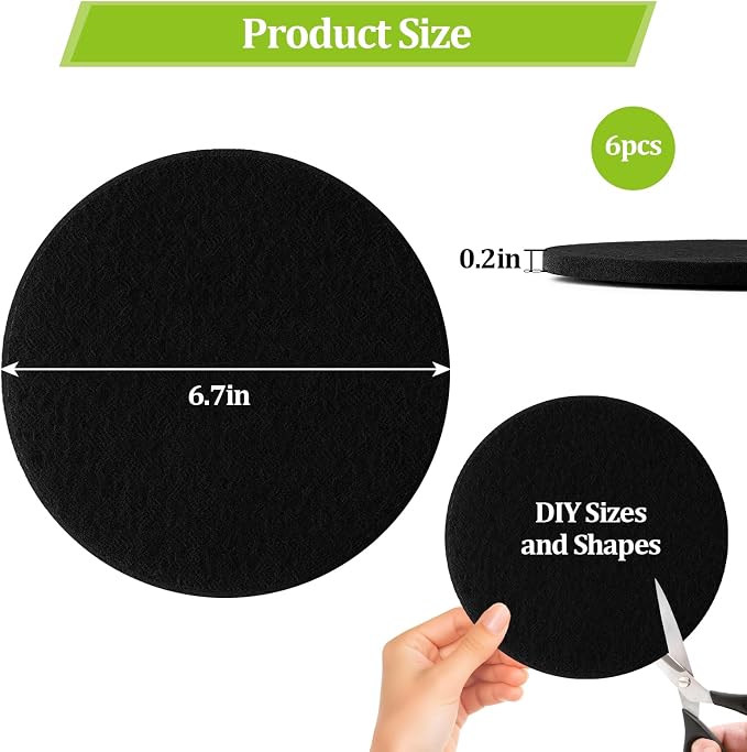 6 Pack Charcoal Filters for Kitchen Compost Bin, 6.7 Inch Compost Filters for - Image 4