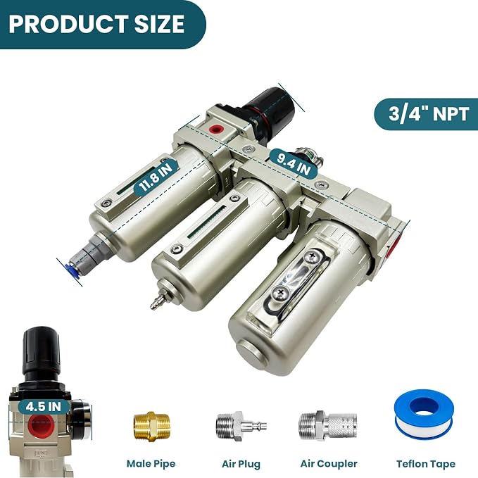 Upgraded 3/4" NPT Heavy Duty Industrial Grade 3 Stage Air Drying System - Image 4