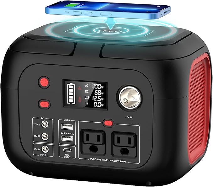 ENOFLO Portable Power Station 300W, 228Wh Solar Generator with 110V Pure Sine Wave AC Outlet, Backup Lithium Battery Generator for CPAP Outdoor RV Camping Emergency Home Use