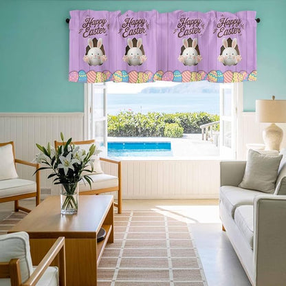 Purple Easter Curtain Valances for Windows, Kitchen Valance Window Treatment - Image 8