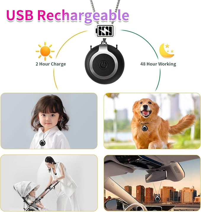 Rechargeable Ionizer Air Purifier, Wearable Air Purifier, Mini Necklace Air - Image 3