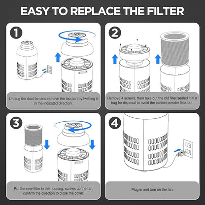 4 Inch Replacement Air Carbon Filter, Smellines Control Filtration - Image 7