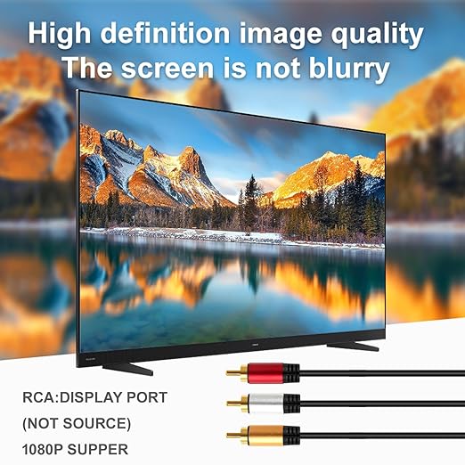 YOTETION HDMI to RCA 3FT Cable with IC, HDMI Male to 3-RCA BK AV Cable Video Audio Component Converter Adapter 1080P Cable for TV HDTV DVD