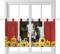 Cows Sunflowers Kitchen Curtains 36 Inch Length, Small Window Curtains Tab Top by Unknown