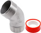 45 Degree Elbow 1PCS, 1-1/2" NPT Male X 1-1/2" NPT Male 304 Stainless Steel by SSYDIEN