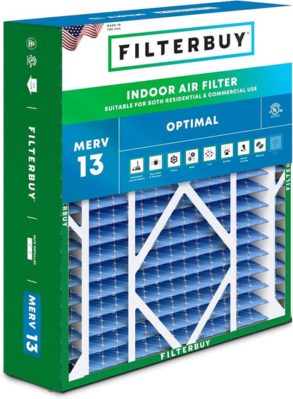 Filterbuy 20x26x5 Air Filter MERV 13 Optimal Smoke & Allergy Defense, Pleated by Filterbuy