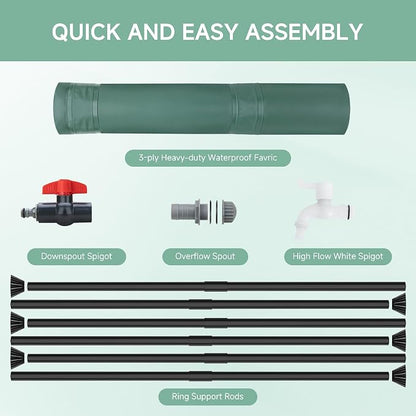 Collapsible Rain Barrel Water Storage Containers-53 Gallon Portable Rainwater - Image 5