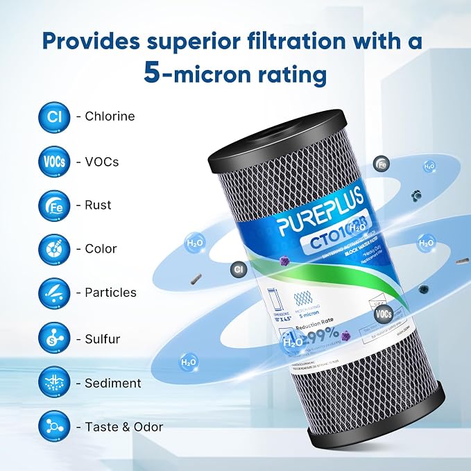 10" x 4.5" Whole House Coconut Shell Activated Carbon Water Filter Replacement - Image 4