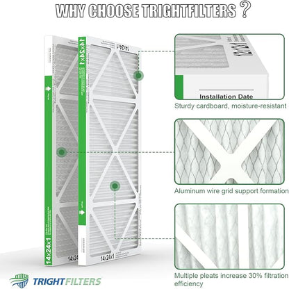 14x24x1 Air Filter 4 Pack, MERV 8 Pleated Dust Defense Air Filters Replacement - Image 4
