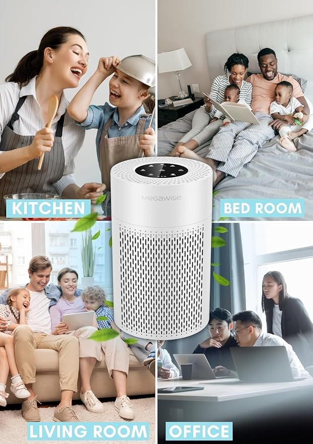 MEGAWISE ​Air Purifier for Home and Pets Hair, Smokers in Bedroom, Large Room - Image 7