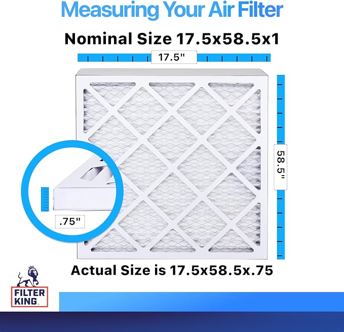 Filter King 17.5x58.5x1 Air Filter | 4-PACK | MERV 8 HVAC Pleated A/C Furnace - Image 2