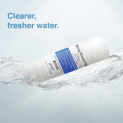 Sediment String Wound Water Filter Cartridge Standard 2.5x10" 20 Micron 25 Pack - Image 5