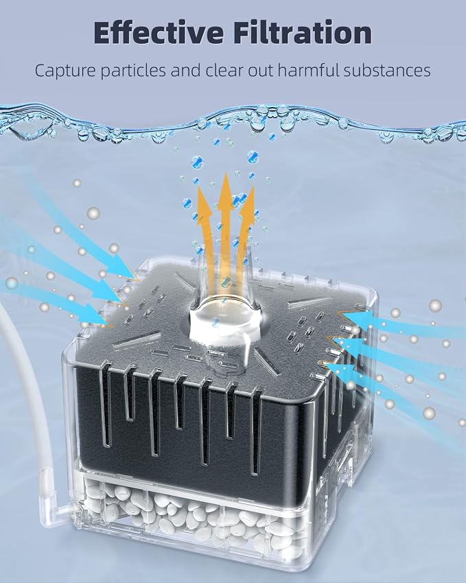 Pawfly Aquarium Sponge Filter for Fish Tanks up to 5-20 Gallons, Small Fish - Image 2