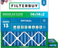Filterbuy 14x14x2 Air Filter MERV 13 Optimal Smoke & Allergy Defense, by Filterbuy