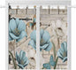 Teal Blue Tulips Living Room Curtains 84 Inch Length, Window Curtains Tab Top by Unknown